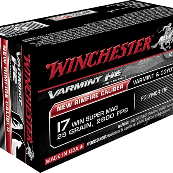 Winchester Super-X Ammunition 17 Winchester Super Magnum 25 Grain Jacketed Hollow Point