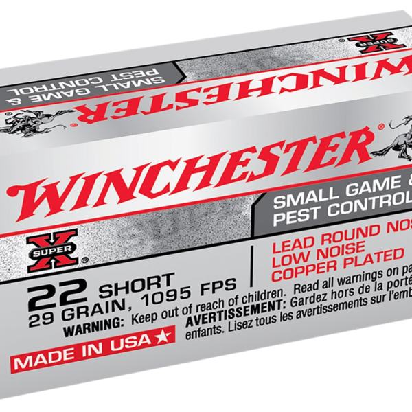 Winchester Super-X Ammunition 22 Short 29 Grain Plated Lead Round Nose