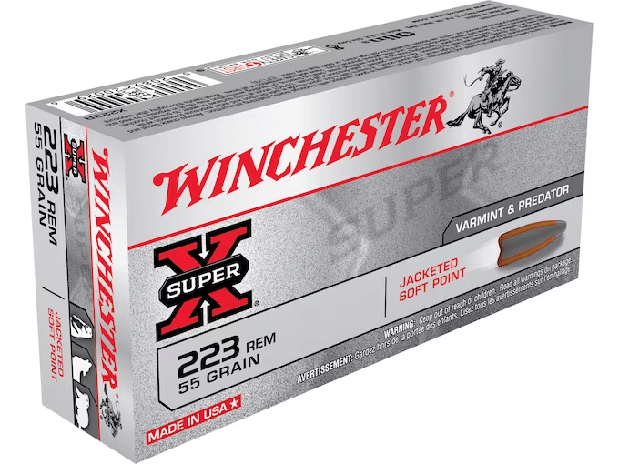 Winchester Super-X Ammunition 223 Remington 55 Grain Pointed Soft Point