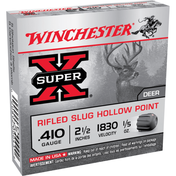 Winchester Super-X Ammunition 410 Bore 2-1/2" 1/5 oz Rifled Slug Box of 5
