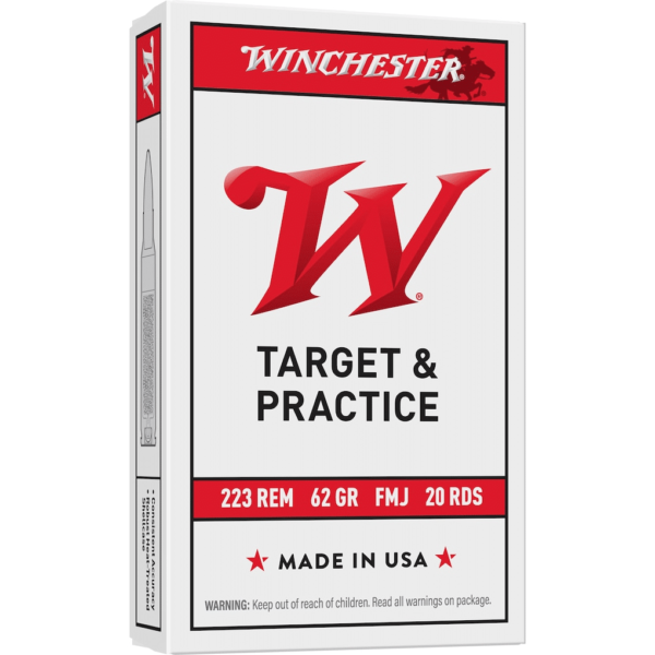 Winchester Target and Practice Ammunition 223 Remington 62 Grain Full Metal Jacket