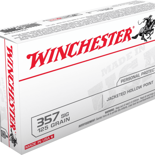Winchester USA Ammunition 357 Sig 125 Grain Jacketed Hollow Point Box of 50
