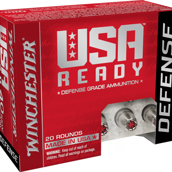 Winchester USA Ready Defense Ammunition 40 S&W 170 Grain Hex-Vent Jacketed Hollow Point