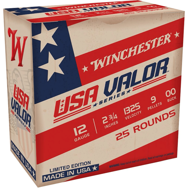 Winchester USA Valor Ammunition 12 Gauge 2-3/4" Buffered 00 Buckshot 9 Pellets