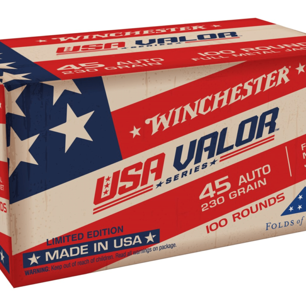 Winchester USA Valor Ammunition 45 ACP 230 Grain Full Metal Jacket