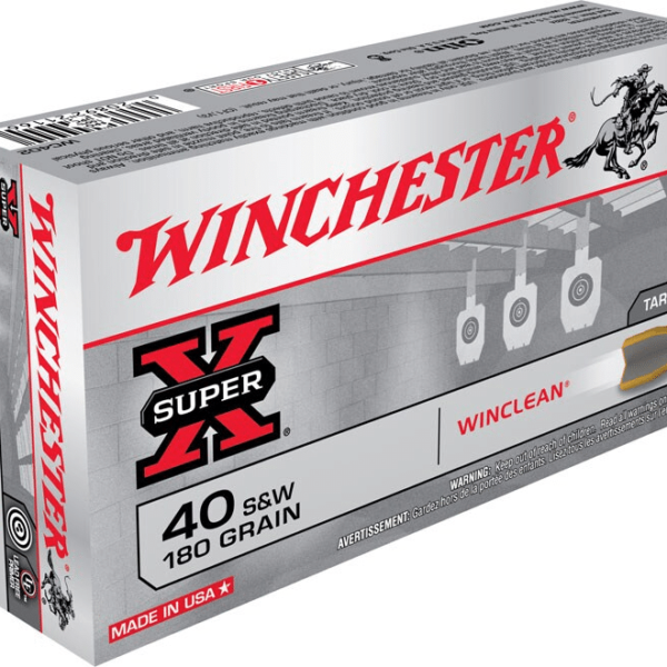 Winchester WinClean Ammunition 40 S&W 180 Grain Brass Enclosed Base