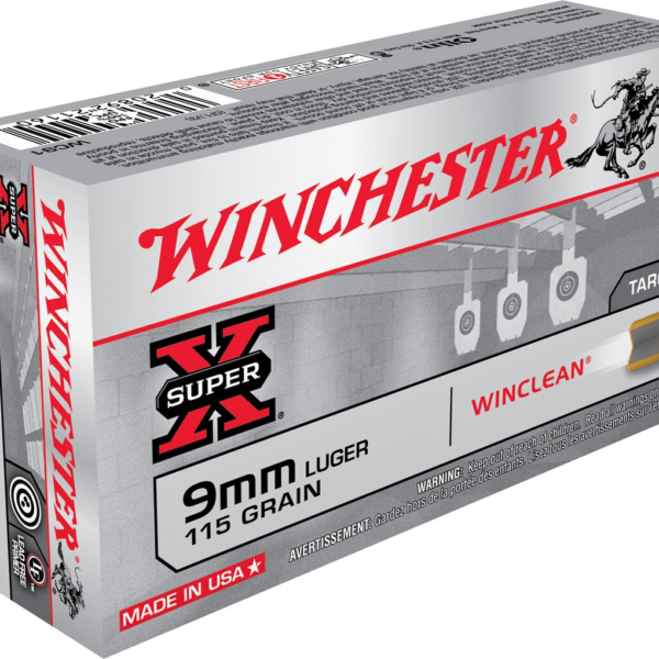 Winchester WinClean Ammunition 9mm Luger 115 Grain Brass Enclosed Base