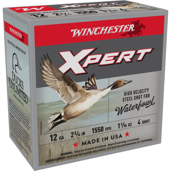 Winchester Xpert High Velocity Ammunition 12 Gauge 2-3/4" 1-1/16 oz #4 Non-Toxic Steel Shot