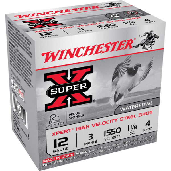 Winchester Xpert High Velocity Ammunition 12 Gauge 3" 1-1/8 oz #4 Non-Toxic Steel Shot