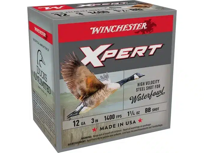 Winchester Xpert High Velocity Ammunition 12 Gauge 3" 1-1/4 oz BB Non-Toxic Plated Steel Shot